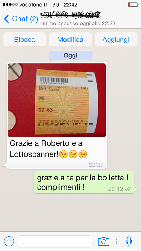 bolletta vincente lotto scanner