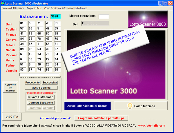 lotto scanner costruttore di metodi